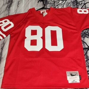 Mitchell & Ness Red Throwback Jersey #80 Hall Of Famer Jerry Rice. NEW WITH TAGS